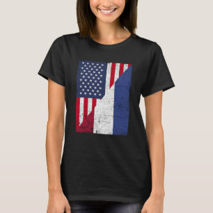 Half USA Flag Half Netherlands Flag American Dutch T-Shirt