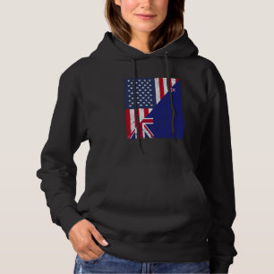 Half USA Flag Half New Zealand Flag American New Z Hoodie
