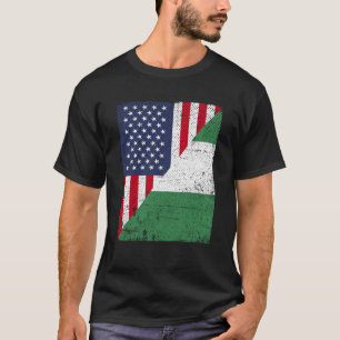Half USA Flag Half Nigeria Flag American Nigerian T-Shirt
