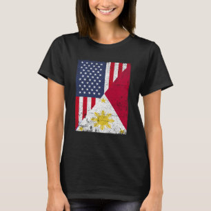 Half USA Flag Half Philippines Flag American Filip T-Shirt