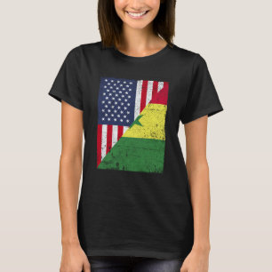 Half USA Flag Half Senegal Flag American Senegales T-Shirt