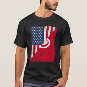 Half USA Flag Half Tunisia Flag American Tunisian T-Shirt