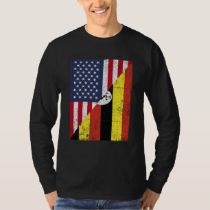 Half USA Flag Half Uganda Flag American Ugandan T-Shirt