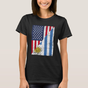 Half USA Flag Half Uruguay Flag American Uruguayan T-Shirt