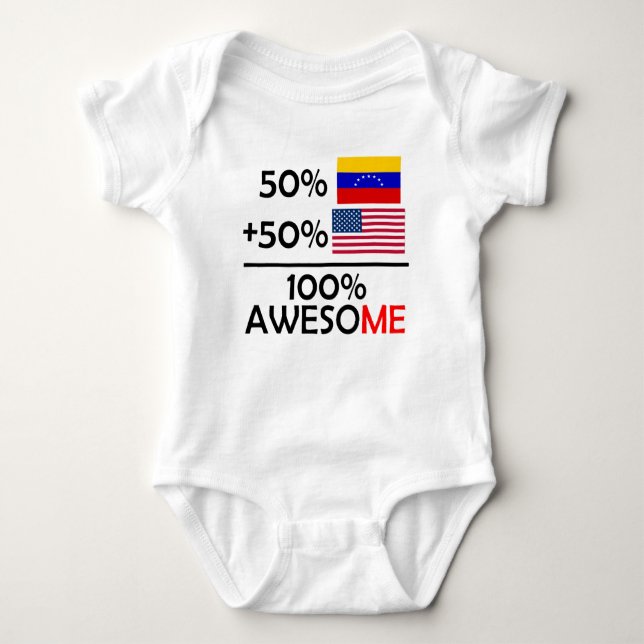 Half Venezuela Half American Baby Bodysuit (Front)