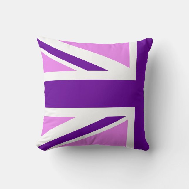 Half Violet Purple Union Jack Cushion (Front)