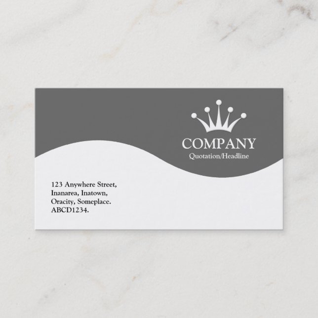 Half Wave Crown - Grey 666666 Business Card (Front)