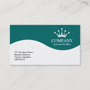 Half Wave Crown - Teal Green 006666 Business Card