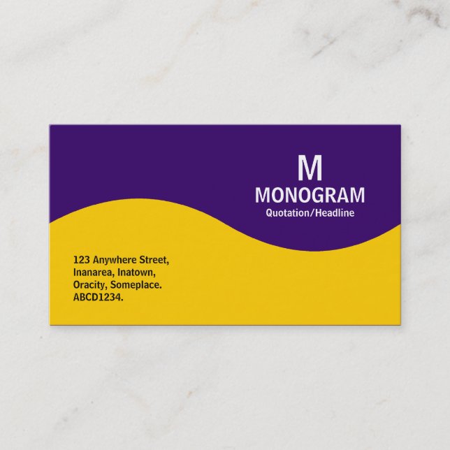 Half Wave Monogram - Amber with Deep Purple 330066 Business Card (Front)