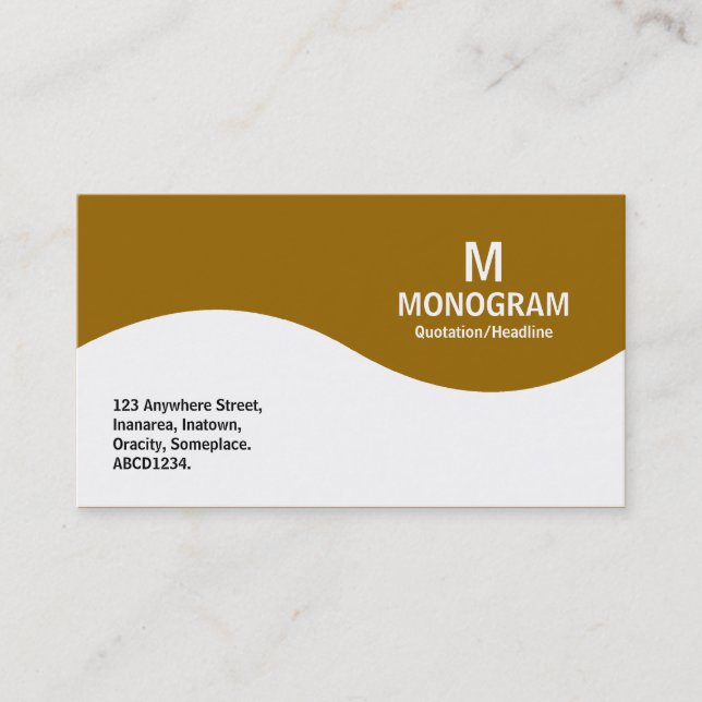 Half Wave Monogram - Brown 996600 Business Card (Front)