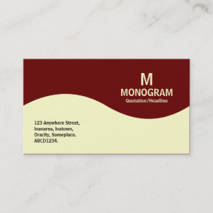 Half Wave Monogram - Cream with Dark Maroon 660000 Business Card