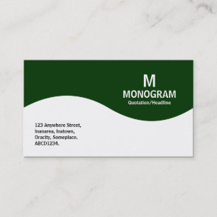 Half Wave Monogram - Dark Green 003300 Business Card