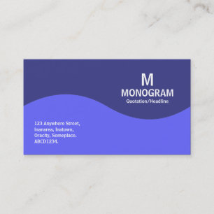 Half Wave Monogram - Electric Blue and Blue 3B3C87 Business Card