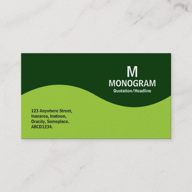 Half Wave Monogram - Martian Green with 003300 Business Card (Front)