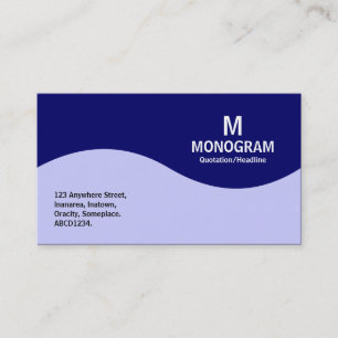 Half Wave Monogram - Navy Blue with Powder Blue Business Card