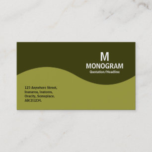 Half Wave Monogram - Olive Green with 333300 Business Card