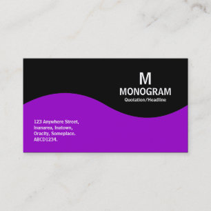 Half Wave Monogram - Purple with Black Business Card