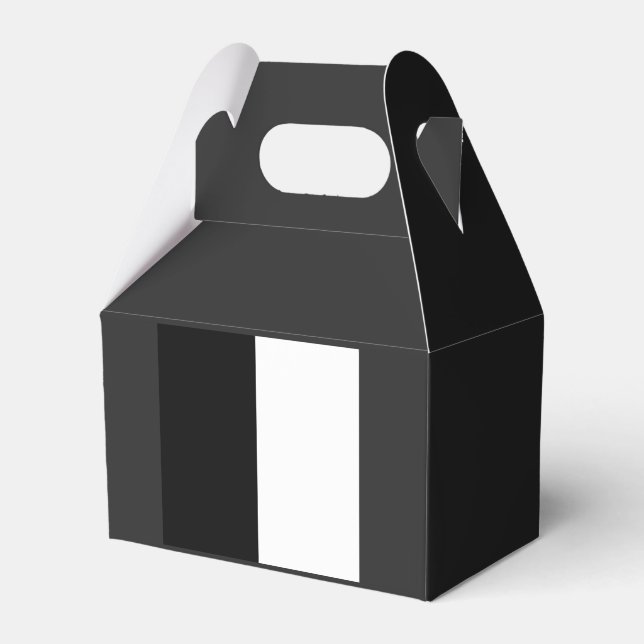 half white half black, half black half white favour box (Front Side)