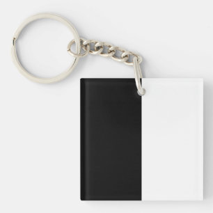 half white half black, half black half white key ring