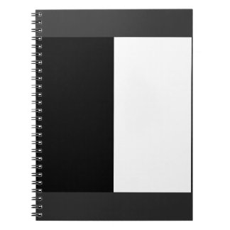 half white half black, half black half white notebook