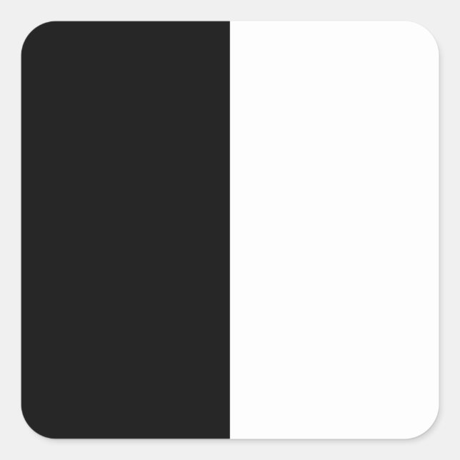 half white half black, half black half white square sticker (Front)