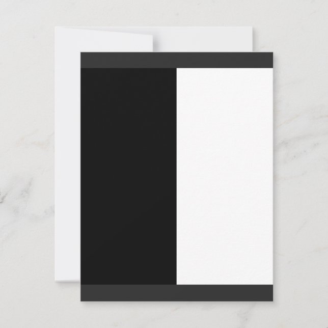 half white half black, half black half white thank you card (Front)