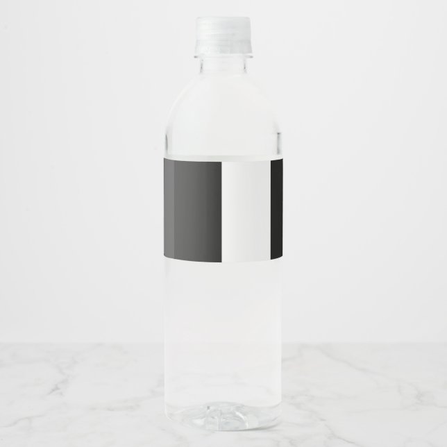 half white half black, half black half white water bottle label (Front)