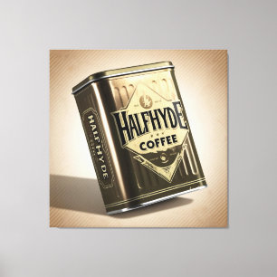 Halfhyde Coffee Co Retro Coffee Tin Canvas Print