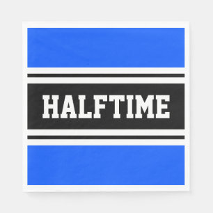HALFTIME Athletic Blue Black White Racing Stripes Napkin