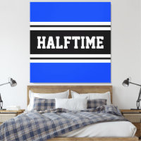 HALFTIME Bright Blue Black White Racing Stripes