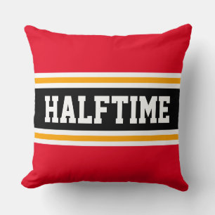 HALFTIME Sporty Bright Red Black Racing Stripes Cushion