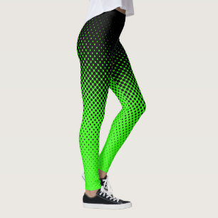 Halftone Black and Green Leggings