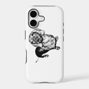 Halftone Black and White Photo Dachsund Doxie