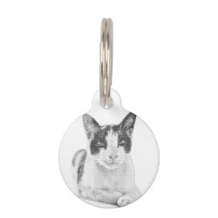 Halftone Calico Charm Pet Tag