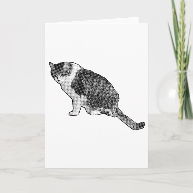 Halftone Cat Card Shares Warm Comic Sentiment (Front)