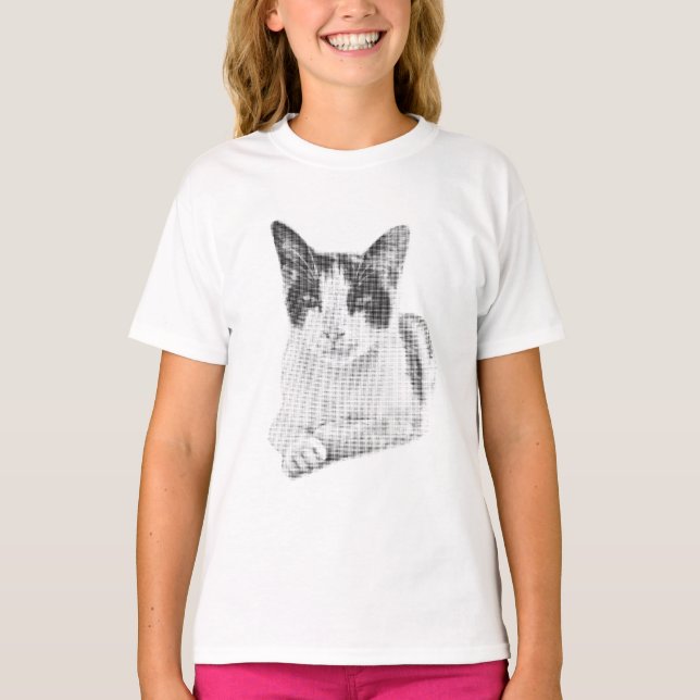 Halftone Cat T-Shirt (Front)