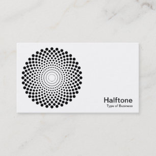 Halftone Circle 02 - Black and White Business Card