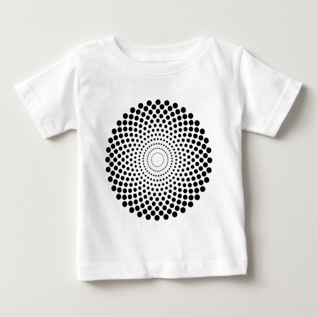 Halftone Circle 02 - Black Baby T-Shirt (Front)