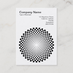 Halftone Circle 02 - Black on White Business Card