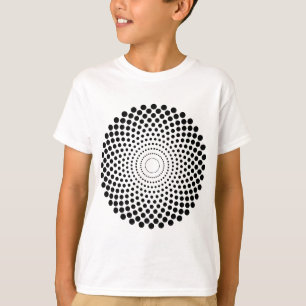 Halftone Circle 02 - Black T-Shirt