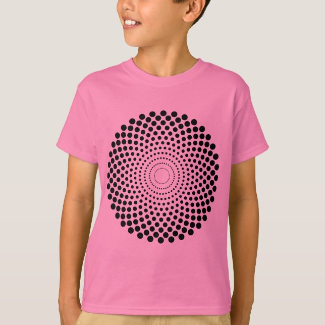 Halftone Circle 02 - Black T-Shirt (Front)