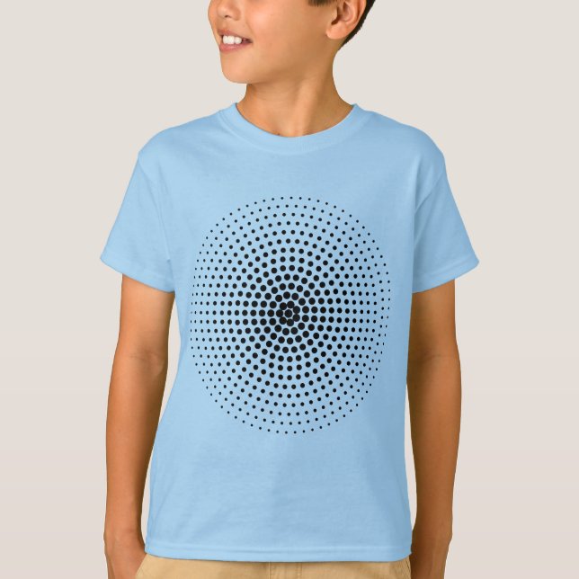 Halftone Circle 03 - Black T-Shirt (Front)