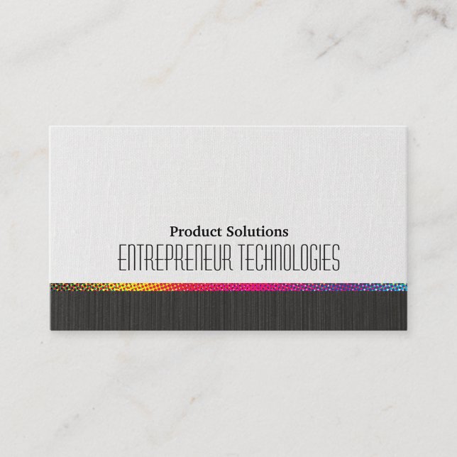 Halftone Colours | Black White Texture Business Card (Front)