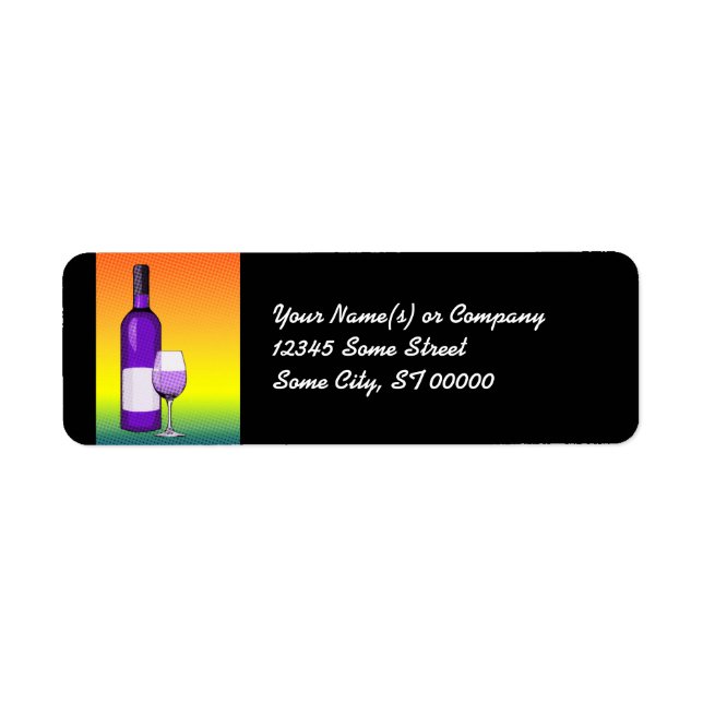 halftone comic wine glass and bottle (Front)