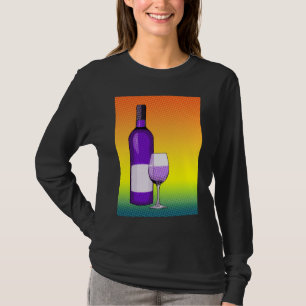 halftone comic wine glass and bottle T-Shirt
