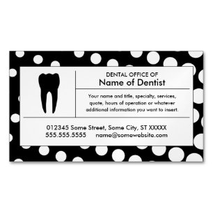 Halftone Dental Office Magnetic Business Card