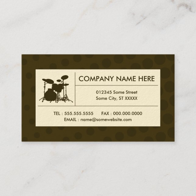 halftone drums business card (Front)