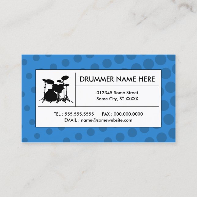 halftone drums business card (Front)