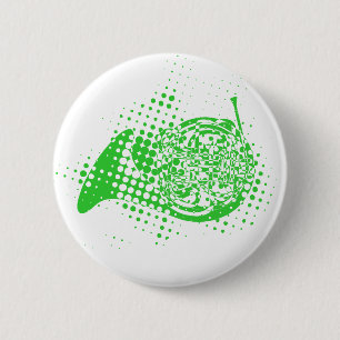 Halftone Horn 6 Cm Round Badge