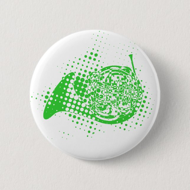 Halftone Horn 6 Cm Round Badge (Front)